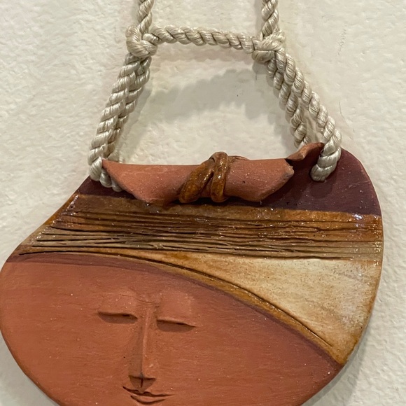 Handmade Clay Pottery Pendant Necklace Silvia Rivera 1985 - Picture 2 of 7